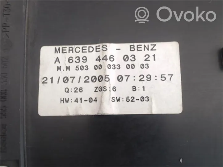 Mercedes-Benz Vito Viano W639 Compteur de vitesse tableau de bord A6394460321