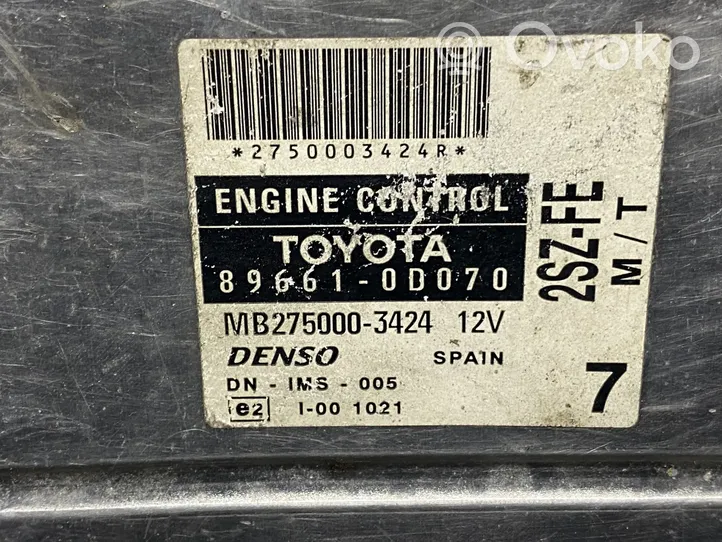 Toyota Yaris Sterownik / Moduł ECU 896610D070