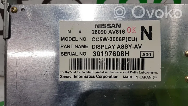 Nissan Primera Radio/CD/DVD/GPS-pääyksikkö 30107608H