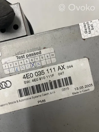 Audi A8 S8 D3 4E Unità principale autoradio/CD/DVD/GPS 4E0035111AX