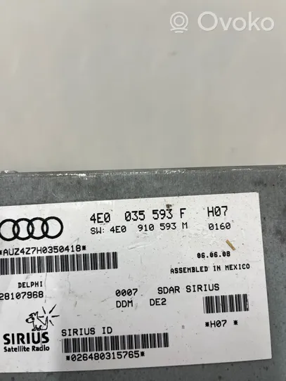 Audi A8 S8 D3 4E Pääyksikkö multimedian ohjaus 4E0035593F