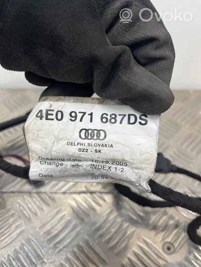 Audi A8 S8 D3 4E Faisceau de câblage de porte arrière 4E0971687DS