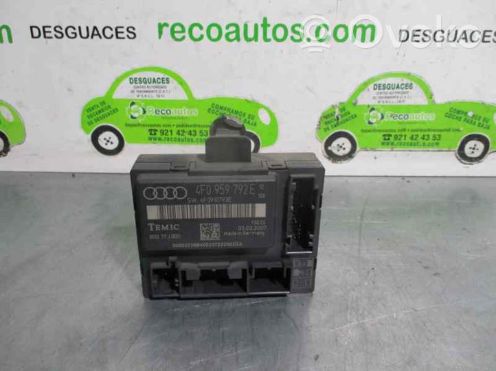 Audi A6 Allroad C6 Unité de commande / module de verrouillage centralisé porte 4F0959792E