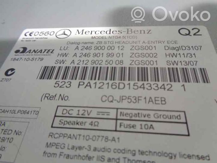 Mercedes-Benz CLA C117 X117 W117 Unità principale autoradio/CD/DVD/GPS A2469000012