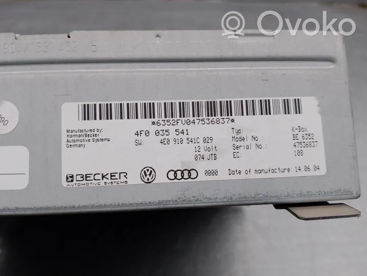 Audi A6 S6 C6 4F Radio/CD/DVD/GPS-pääyksikkö 4F0035541