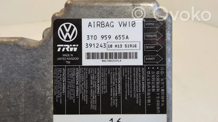 Skoda Superb B6 (3T) Sterownik / Moduł Airbag 3T0959655A