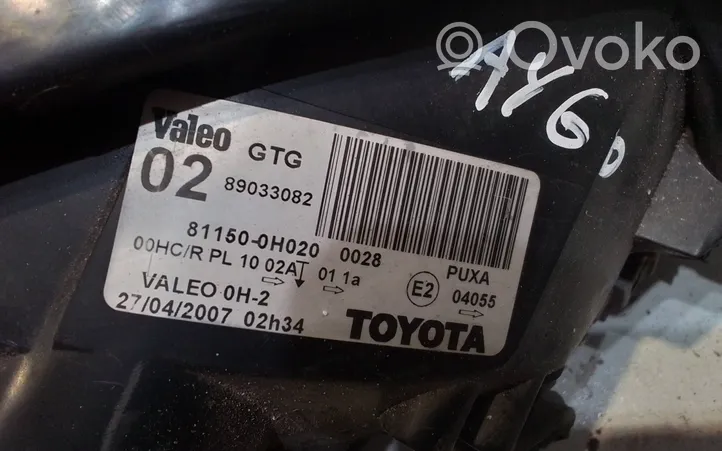Toyota Aygo AB10 Etu-/Ajovalo 811500H020