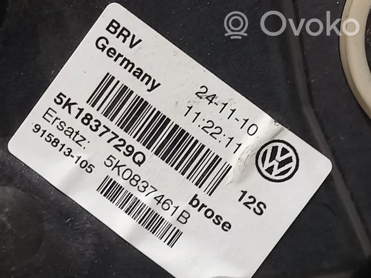 Volkswagen Golf VI Elektryczny podnośnik szyby drzwi przednich 5K1837729Q