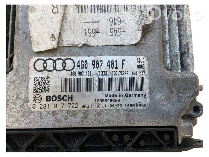 Audi A6 C7 Centralina/modulo del motore 4G0907401F