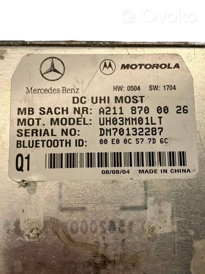 Mercedes-Benz E W211 Centralina/modulo bluetooth A2118700026