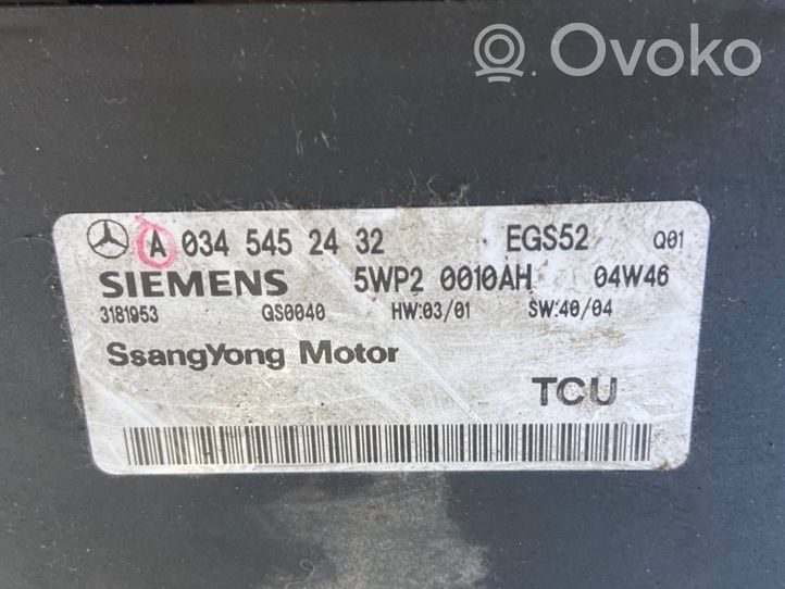 SsangYong Rodius Module de contrôle de boîte de vitesses ECU A0345452432