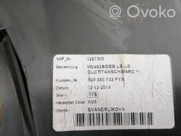 Volkswagen PASSAT B8 Osłona górna fotela tylnego 3G9885702