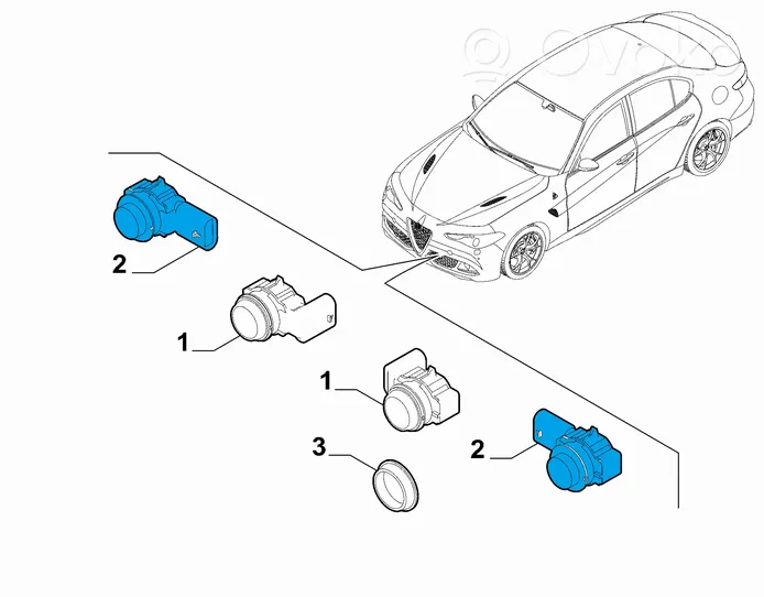 Alfa Romeo Giulia Parksensor Einparkhilfe Parktronic PDC 53385934