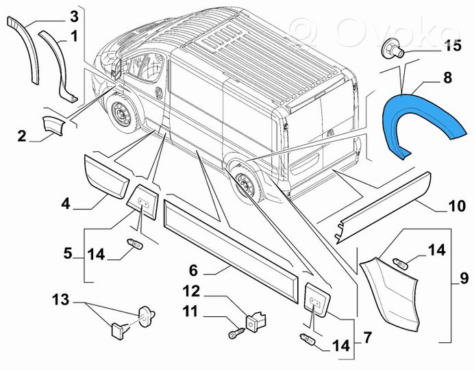 Fiat Ducato Rivestimento passaruota posteriore 735422802