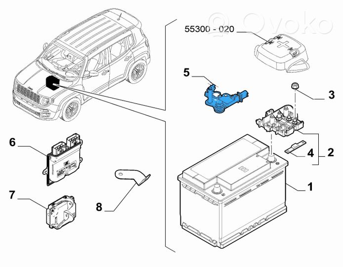 Jeep Renegade Akumuliatoriaus saugiklis (rėlė) 52088646