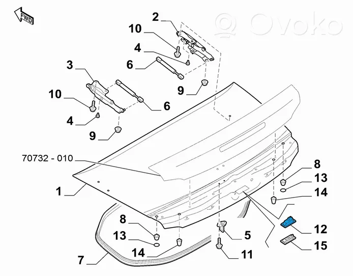 Fiat 124 Spider Takaluukun avauskytkimen painike/kytkin 6000614386