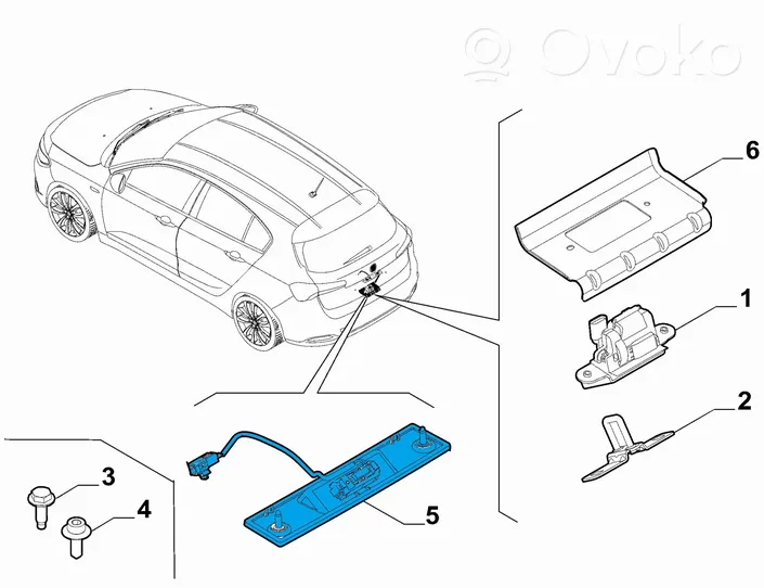 Fiat Tipo Takaluukun avauskytkin 52033080