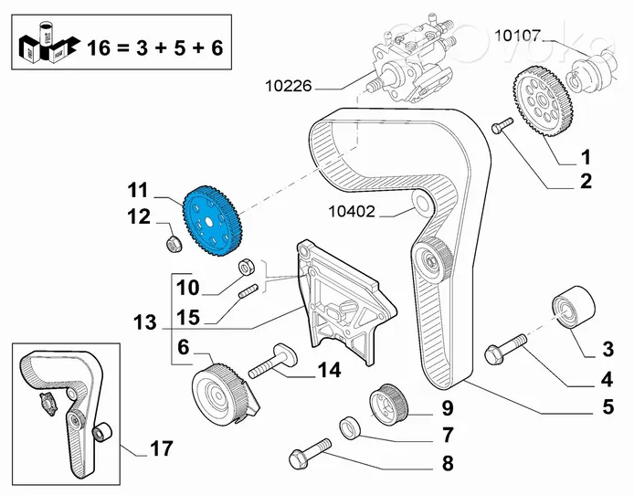 Fiat Croma Koło zębate pompy wtryskowej 55183530