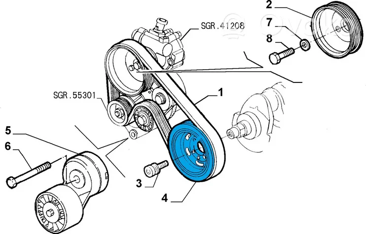 Fiat Stilo Skriemulys alkūninio veleno 60630428