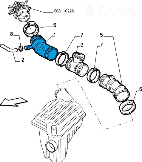 Alfa Romeo 145 - 146 Rura / Wąż dolotowy powietrza 60608084