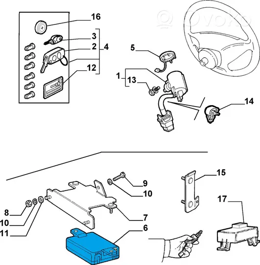 Alfa Romeo 166 Unité de commande dispositif d'immobilisation 60665101