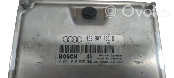 Audi A6 Allroad C5 Moottorin ohjainlaite/moduuli 4B2907401B