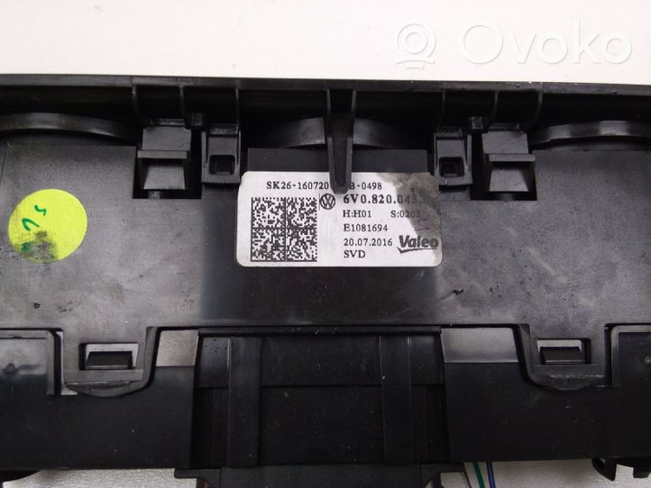 Skoda Fabia Mk3 (NJ) Interruptor de control del ventilador interior 6V0820045