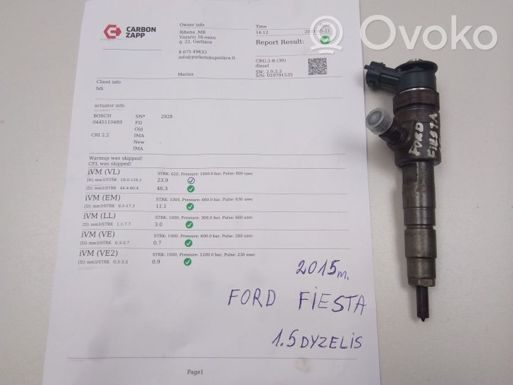 Ford Fiesta Injektor Einspritzdüse 0445110489