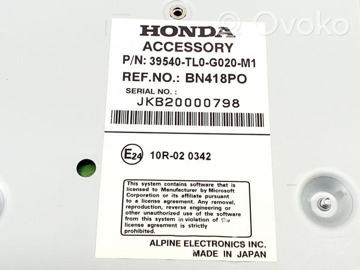 Honda Accord Zmieniarka płyt CD/DVD 39540TL0G020M1