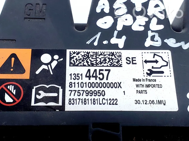 Opel Astra K Centralina/modulo airbag 13514457