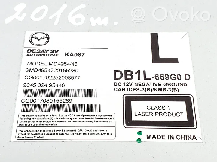 Mazda 2 Zmieniarka płyt CD/DVD DB1L669G0D