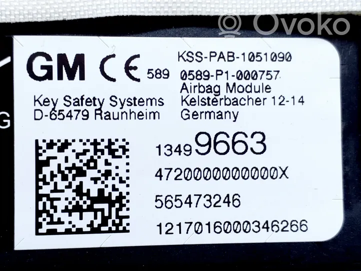 Opel Astra K Passenger airbag 13499663