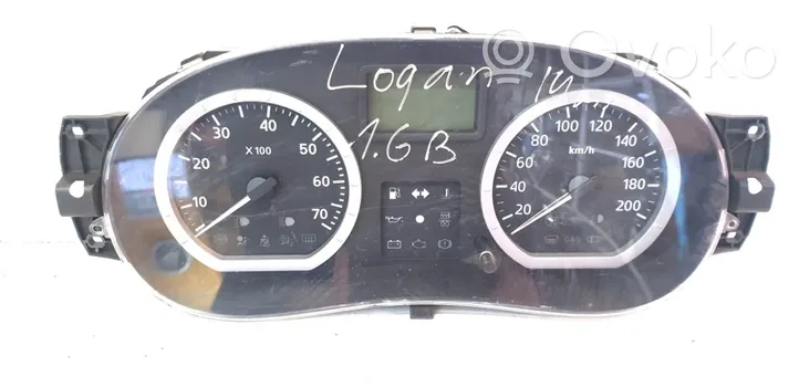 Dacia Logan I Compteur de vitesse tableau de bord P8200650539