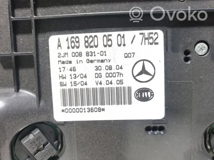 Mercedes-Benz A W169 Sisätilojen valon kytkin A1698200501