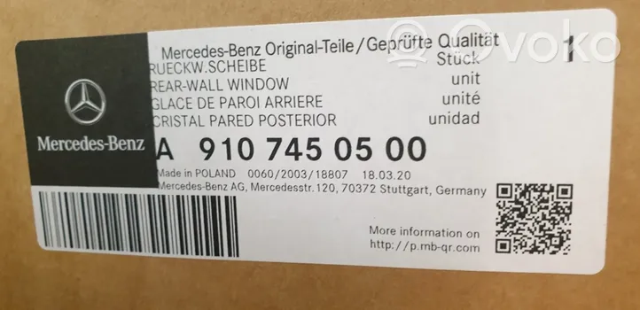 Mercedes-Benz Sprinter W907 W910 Atveriamas bagažinės dangčio stiklas A9107450500