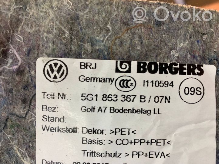 Volkswagen Golf VII Front floor carpet liner 5G1863367B