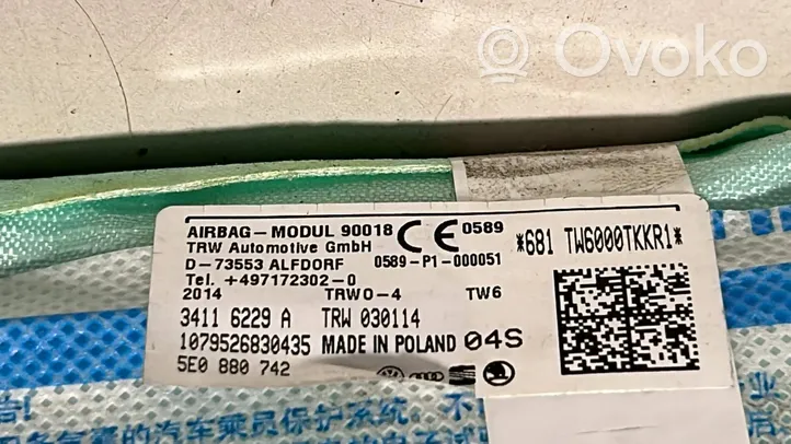 Skoda Octavia Mk3 (5E) Kurtyna airbag 5E0880742