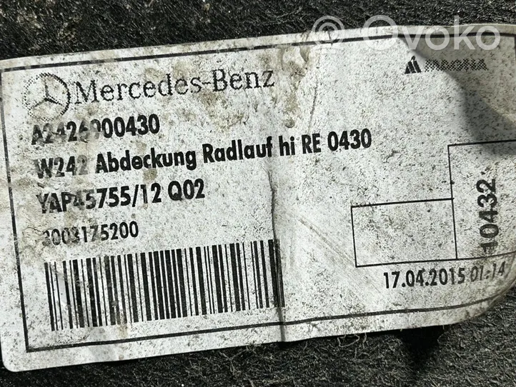 Mercedes-Benz B W246 W242 Takapyörän sisälokasuojat A2426900430