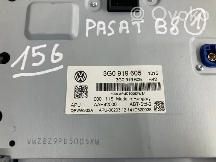 Volkswagen PASSAT B8 Panel / Radioodtwarzacz CD/DVD/GPS 3GO919605