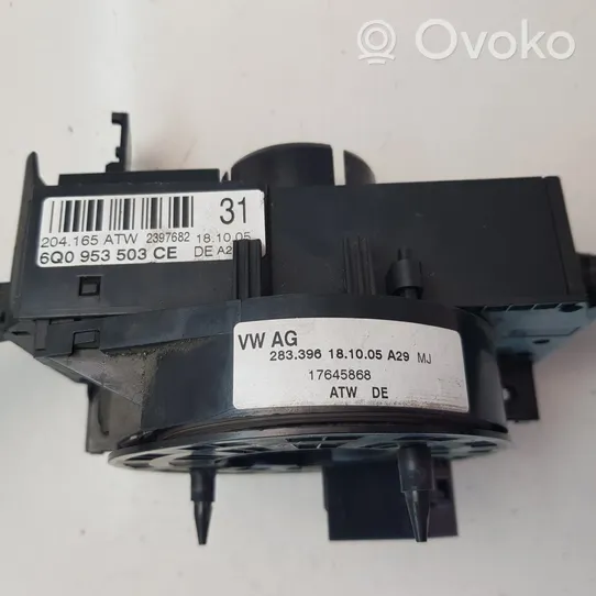 Volkswagen Polo IV 9N3 Wiper turn signal indicator stalk/switch 6Q0953503CE