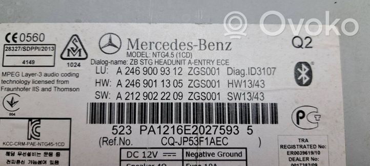 Mercedes-Benz CLA C117 X117 W117 Unità principale autoradio/CD/DVD/GPS A2469009312