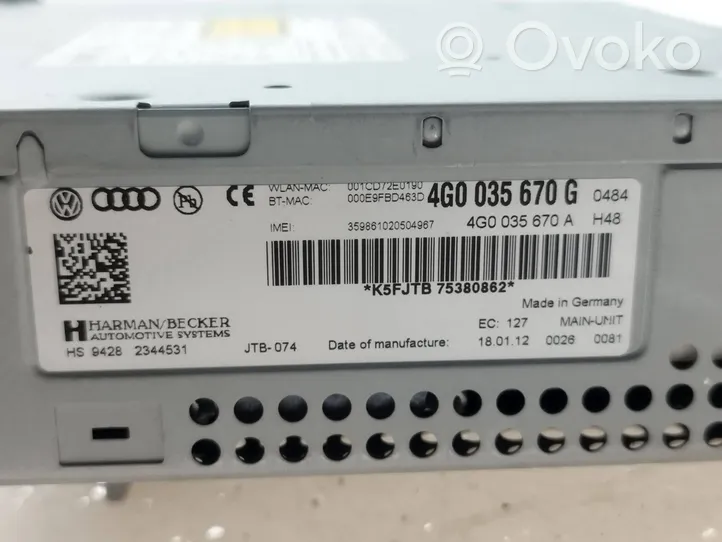 Audi A6 S6 C7 4G Panel / Radioodtwarzacz CD/DVD/GPS 4G0035670G