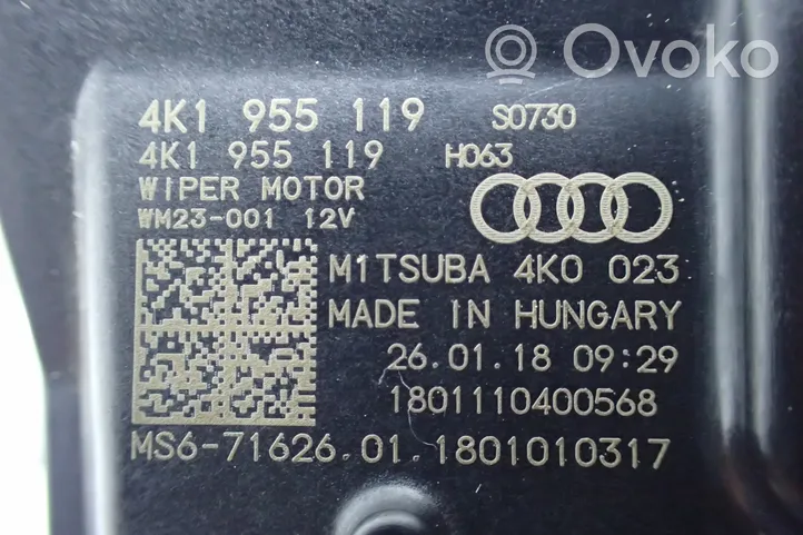 Audi A6 S6 C8 4K Etupyyhkimen vivusto ja moottori 4K1955023