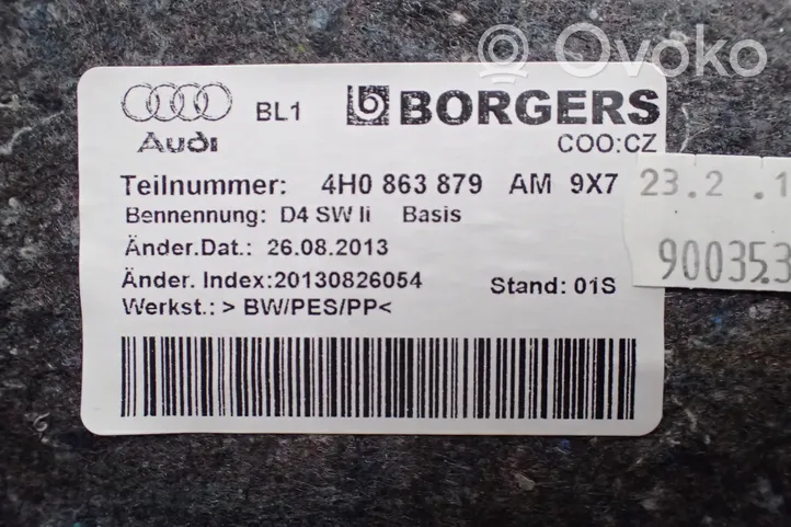 Audi A8 S8 D4 4H Rivestimento pannello laterale del bagagliaio/baule 4H0863879AM
