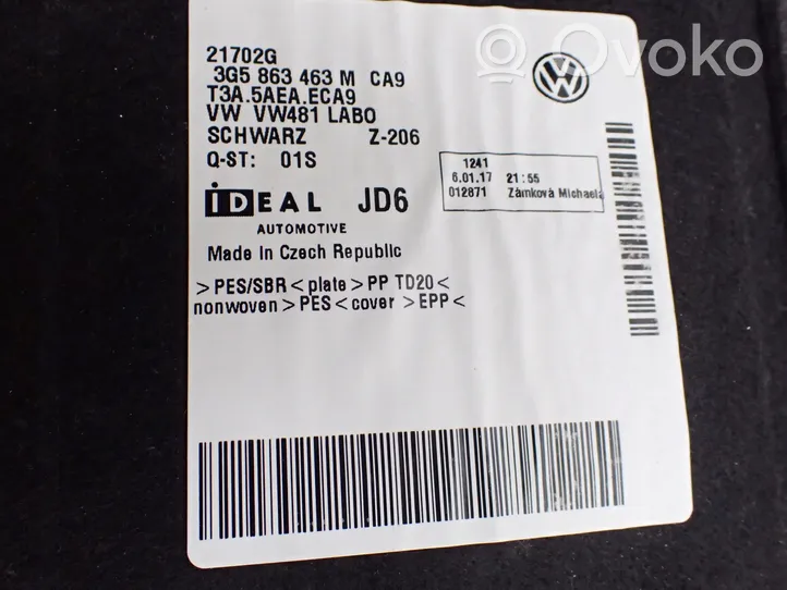 Volkswagen PASSAT B8 Wykładzina bagażnika 3G5863463M