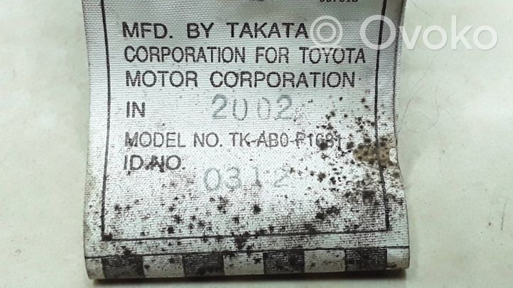Toyota Corolla E120 E130 Ceinture de sécurité arrière TKAB0f1681