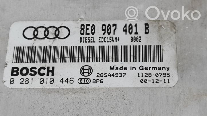 Audi A4 S4 B6 8E 8H Variklio valdymo blokas 8E0907401B