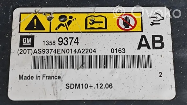 Opel Meriva B Sterownik / Moduł Airbag 13589374