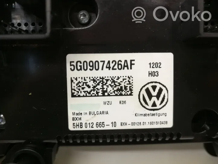 Volkswagen PASSAT B8 Unité de contrôle climatique 5G0907426AF