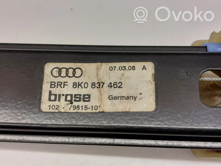 Audi A4 S4 B8 8K Mécanisme de lève-vitre avant sans moteur 8K0837462